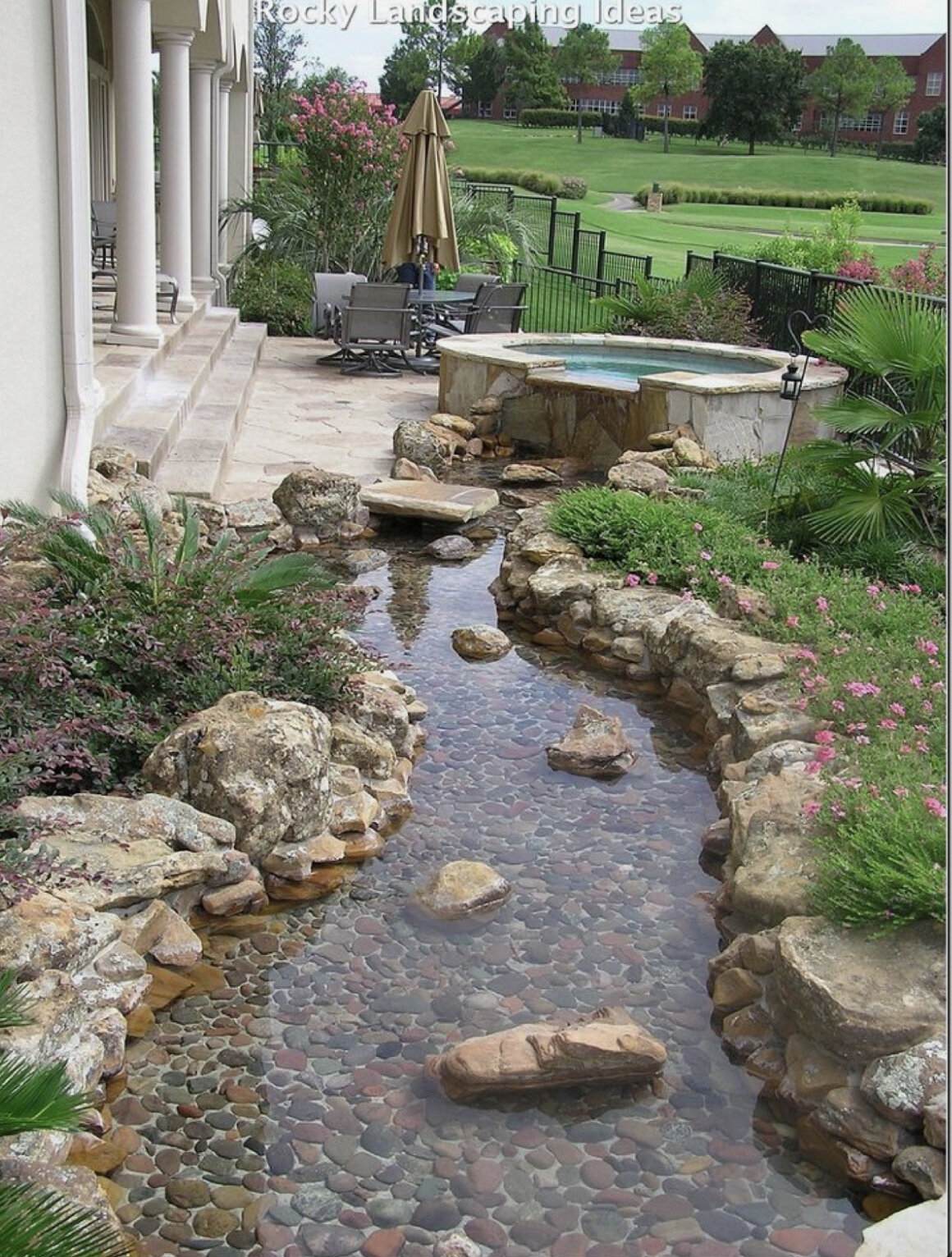 Water stream with rock display